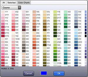 Cosmo Embroidery Floss Color Chart